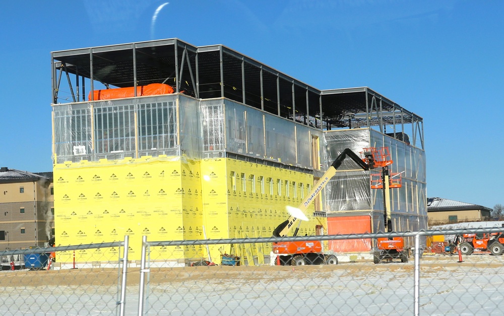 January 2025 barracks construction operations for East Barracks Project at Fort McCoy