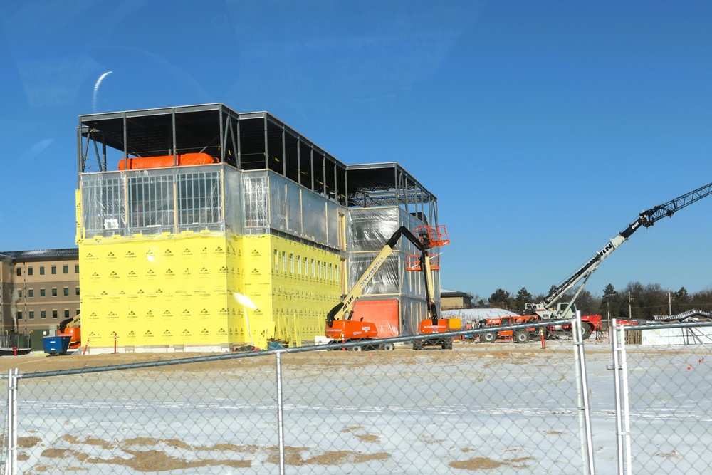 January 2025 barracks construction operations for East Barracks Project at Fort McCoy