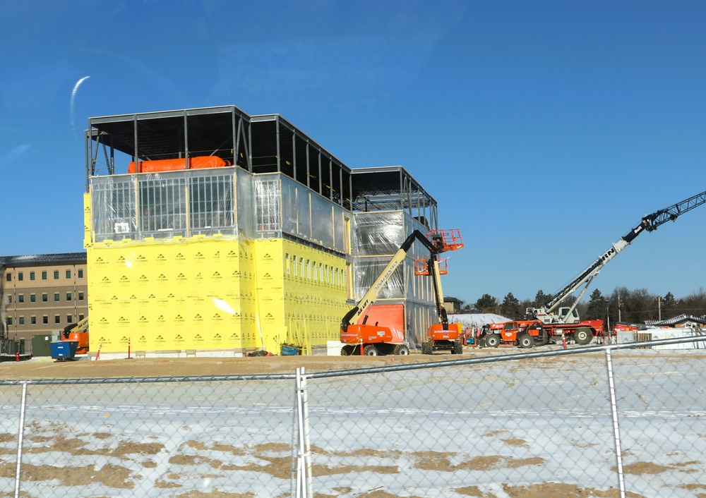 January 2025 barracks construction operations for East Barracks Project at Fort McCoy