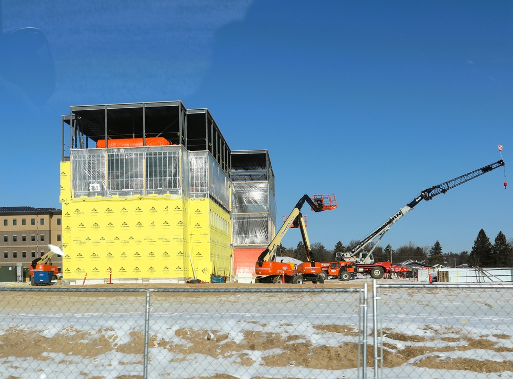 January 2025 barracks construction operations for East Barracks Project at Fort McCoy