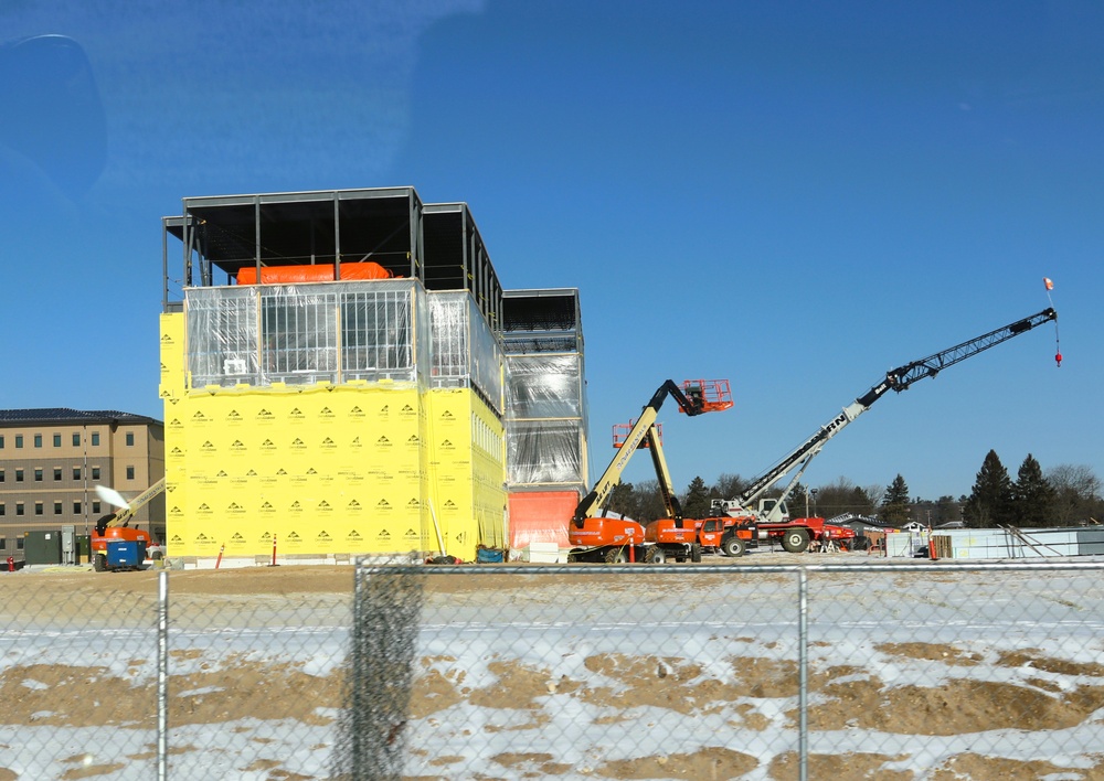 January 2025 barracks construction operations for East Barracks Project at Fort McCoy