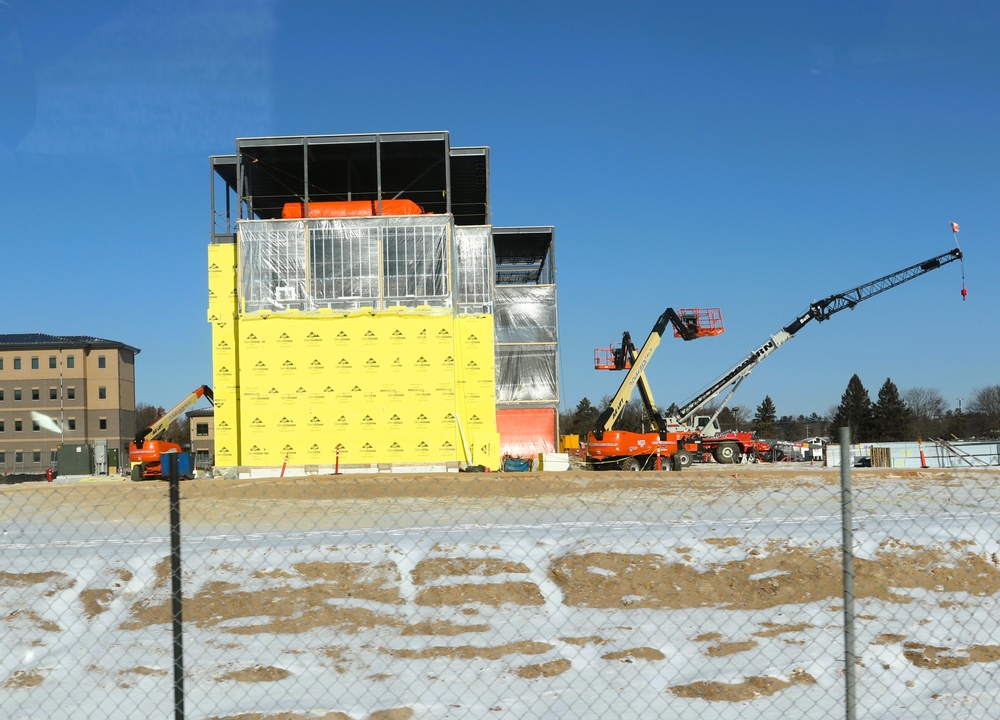 January 2025 barracks construction operations for East Barracks Project at Fort McCoy