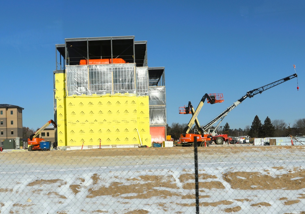 January 2025 barracks construction operations for East Barracks Project at Fort McCoy