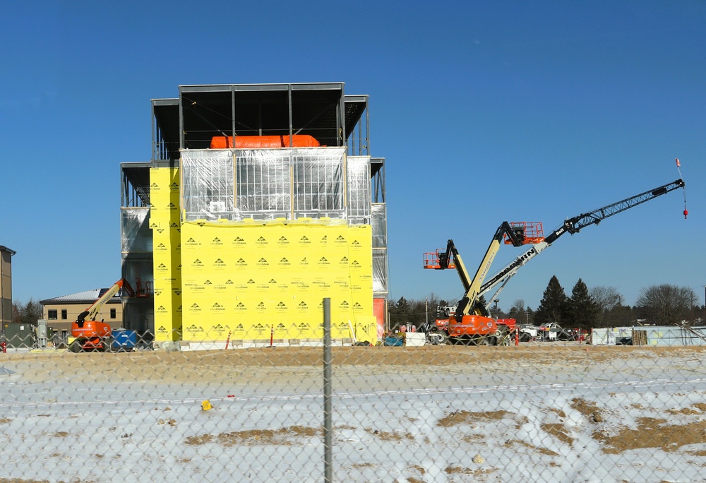 January 2025 barracks construction operations for East Barracks Project at Fort McCoy