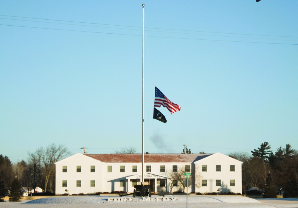 Fort McCoy remembers President Carter with flag at half-staff