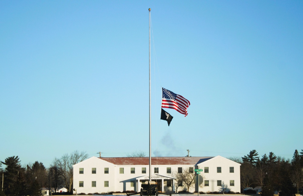 Fort McCoy remembers President Carter with flag at half-staff