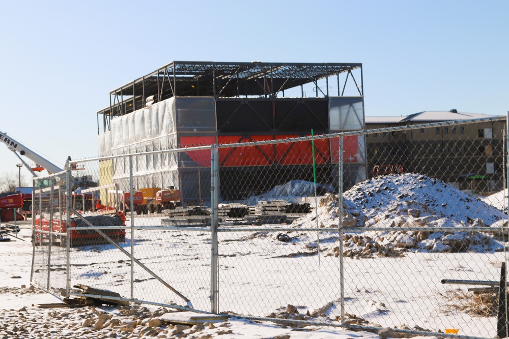 January 2025 barracks construction operations for East Barracks Project at Fort McCoy