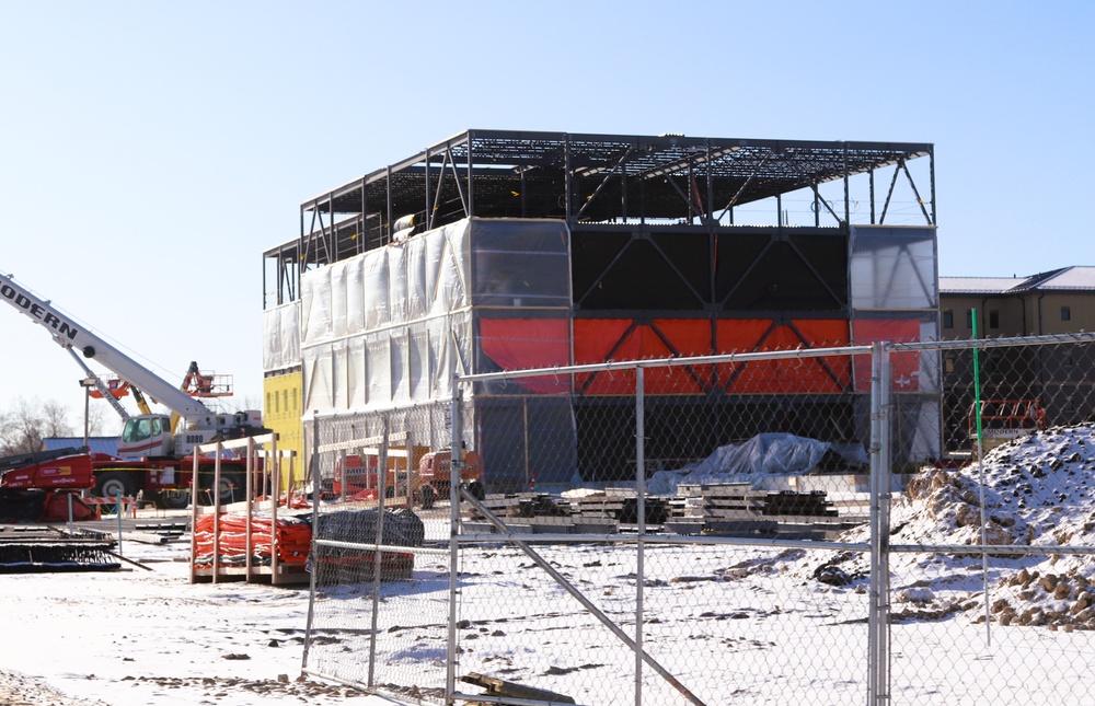 January 2025 barracks construction operations for East Barracks Project at Fort McCoy