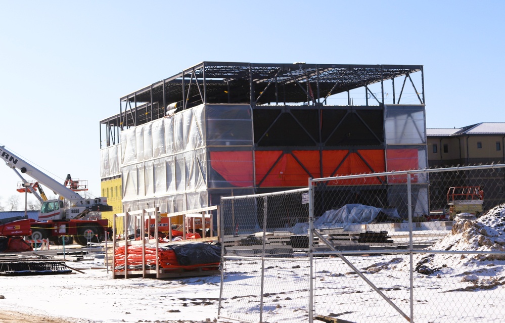 January 2025 barracks construction operations for East Barracks Project at Fort McCoy