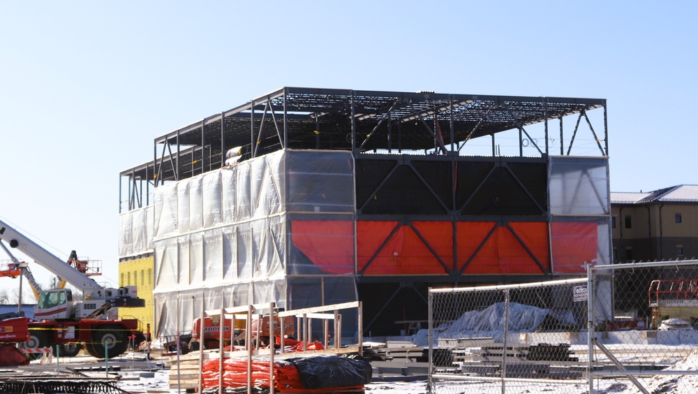 January 2025 barracks construction operations for East Barracks Project at Fort McCoy