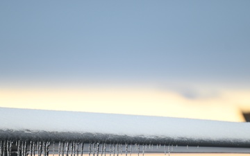 Flying units' aircraft after snowfall at the Air Dominance Center