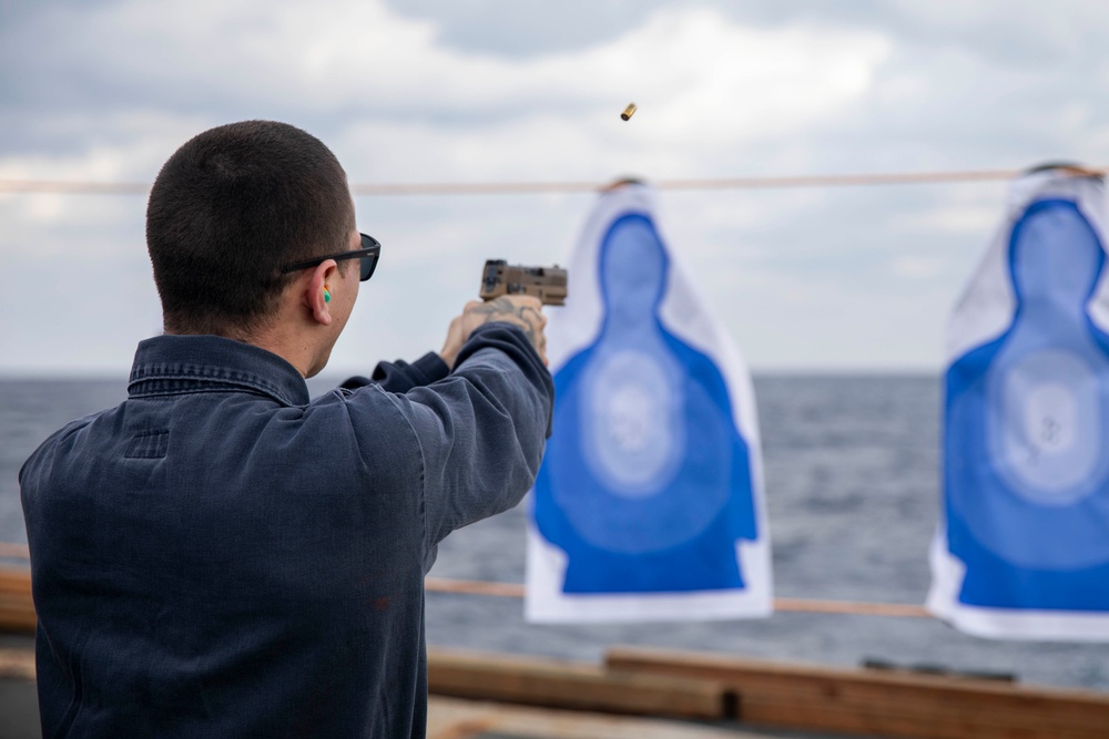 USS Howard Conducts Small Arms Qualification Course