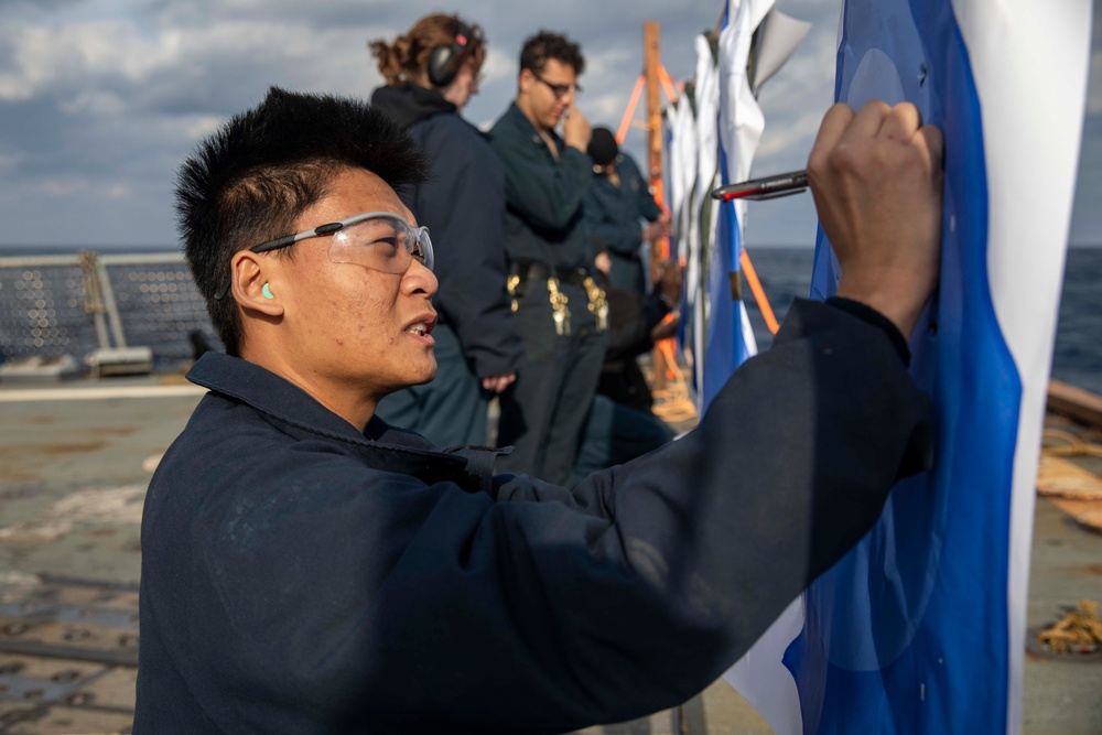 USS Howard Conducts Small Arms Qualification Course