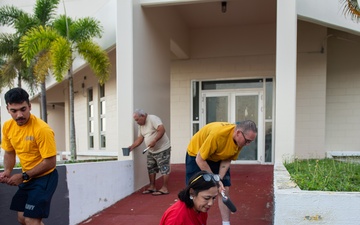 Service Members Volunteer at Guam Veterans Cemetery