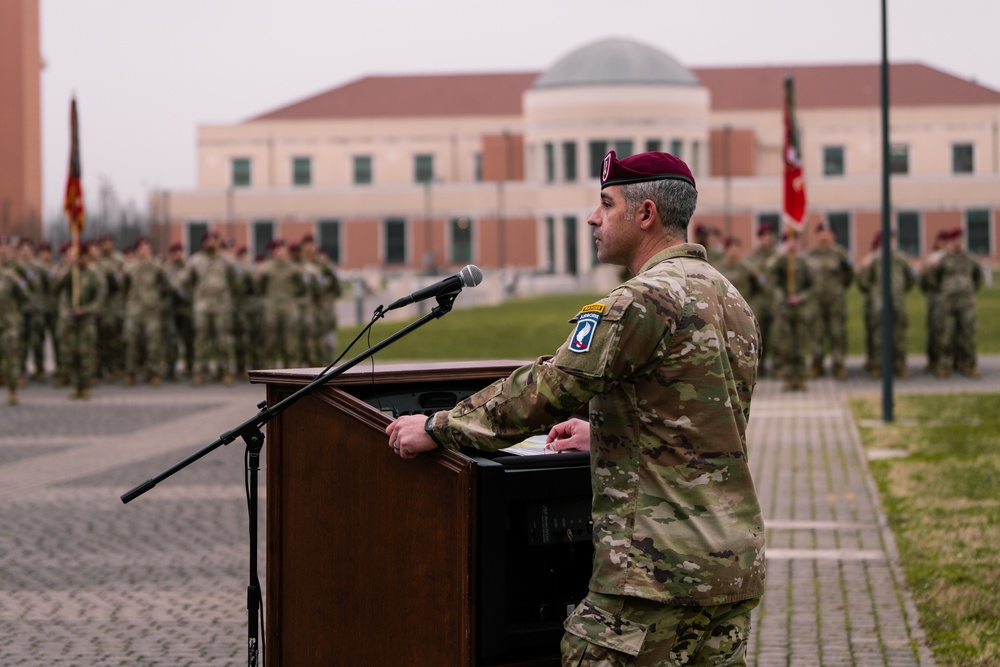 Command Sgt. Maj. Joshua Peterson Assumes Leadership of 173rd Airborne Brigade