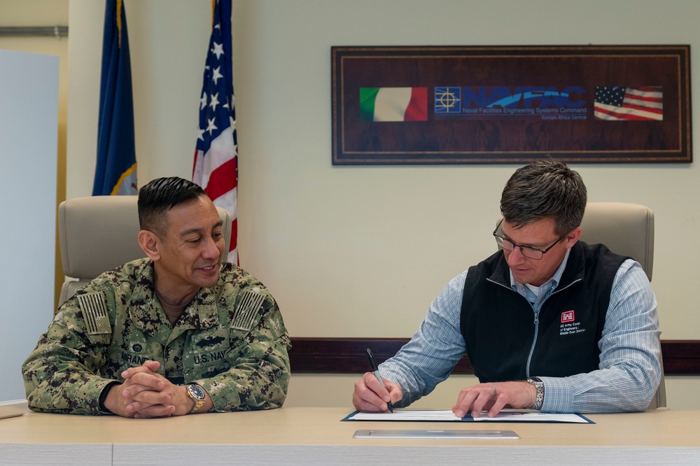 NAVFAC EURAFCENT, USACE Middle East District Sign 4th Iteration of MILCON Program Management Plan