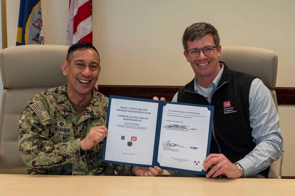 NAVFAC EURAFCENT, USACE Middle East District Sign 4th Iteration of MILCON Program Management Plan