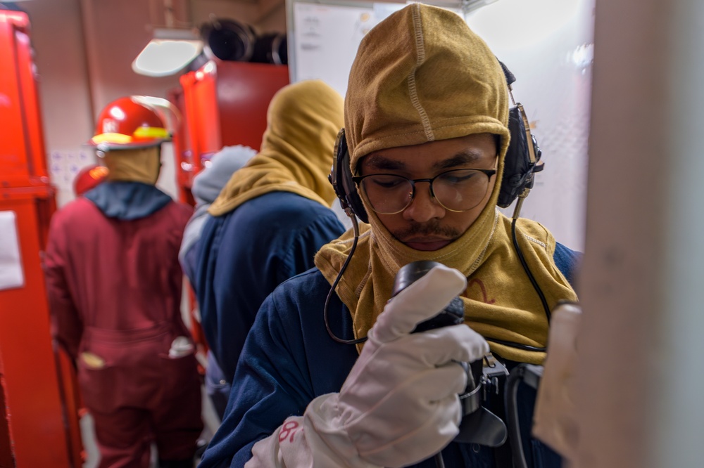 USS Blue Ridge Conducts General Quarters Drill