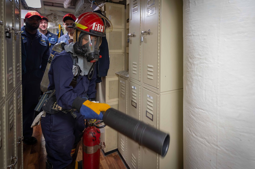 USS Blue Ridge Conducts General Quarters Drill