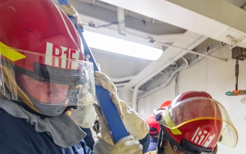 USS Blue Ridge Conducts General Quarters Drill