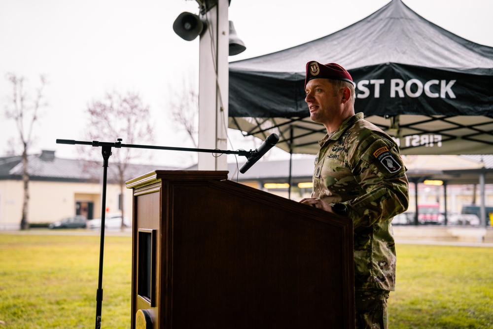 Command Sgt. Maj. Trevor O. Petsch Assumes Leadership of 1-503 Infantry Battalion