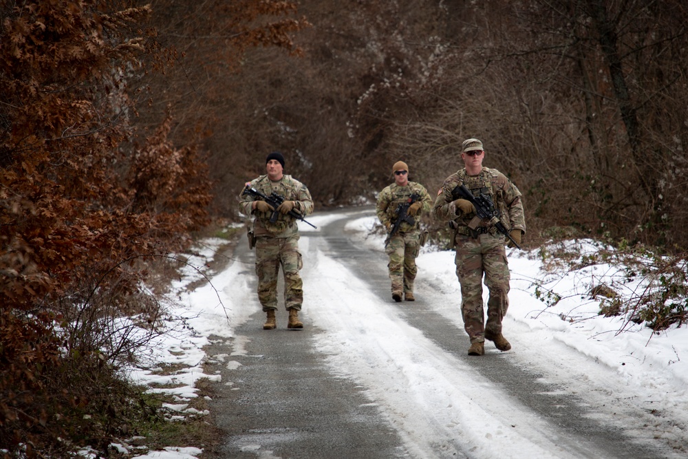 41st IBCT Soldiers Patrol ABL in Kosovo