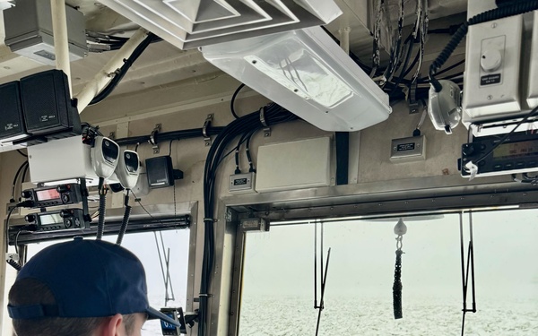 U.S. Coast Guard underway to assist motor vessel beset by ice Lake Erie