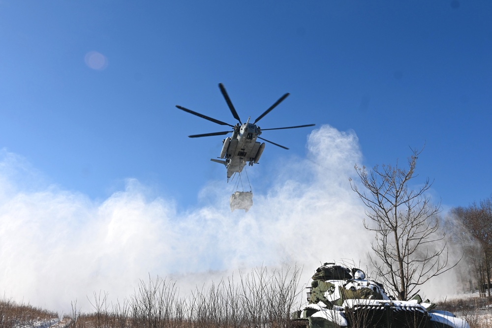 Marines, Air Force move Stryker vehicles to Fort Indiantown Gap impact area