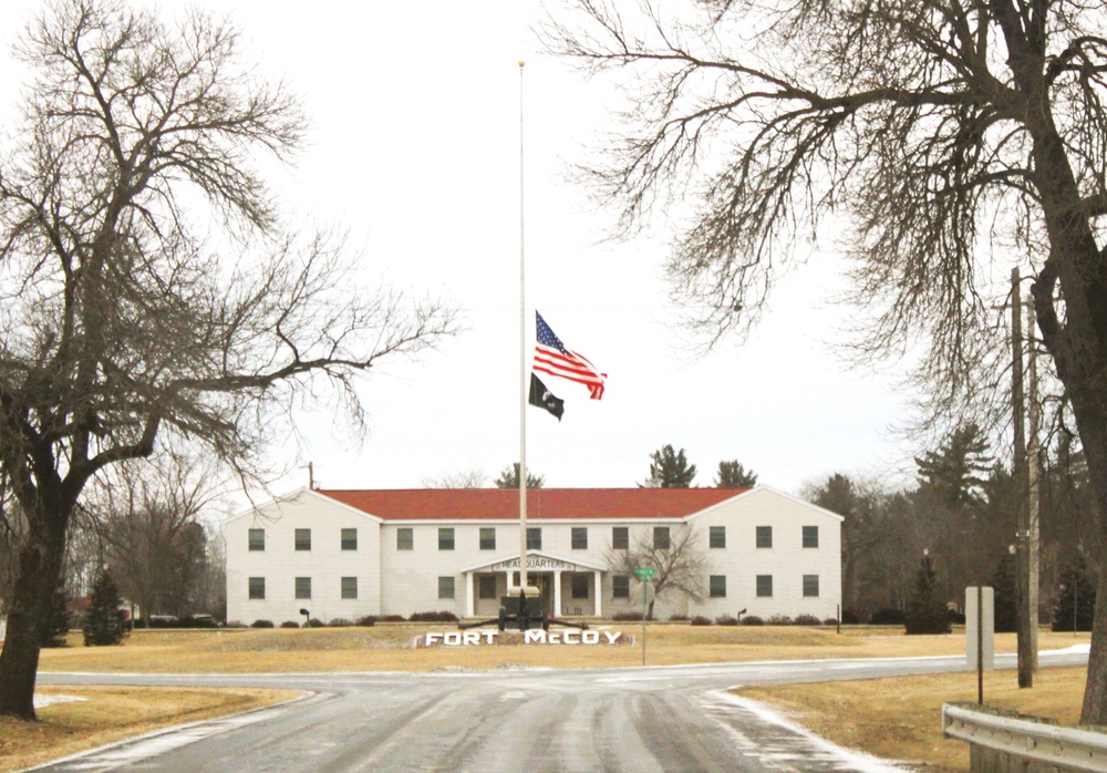 Fort McCoy remembers President Carter with flag at half-staff