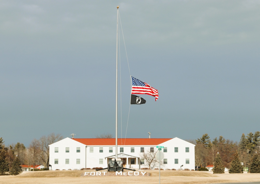 Fort McCoy remembers President Carter with flag at half-staff