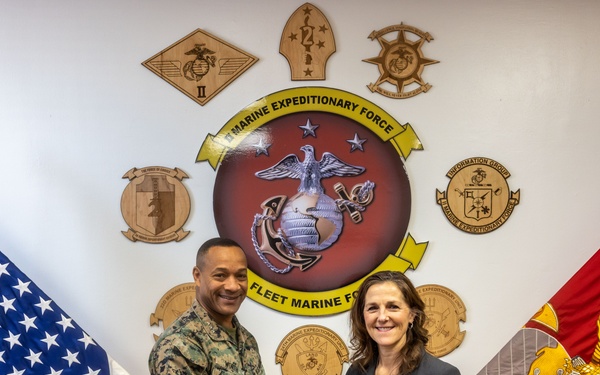 April Langwell Visits II MEF Commanding General