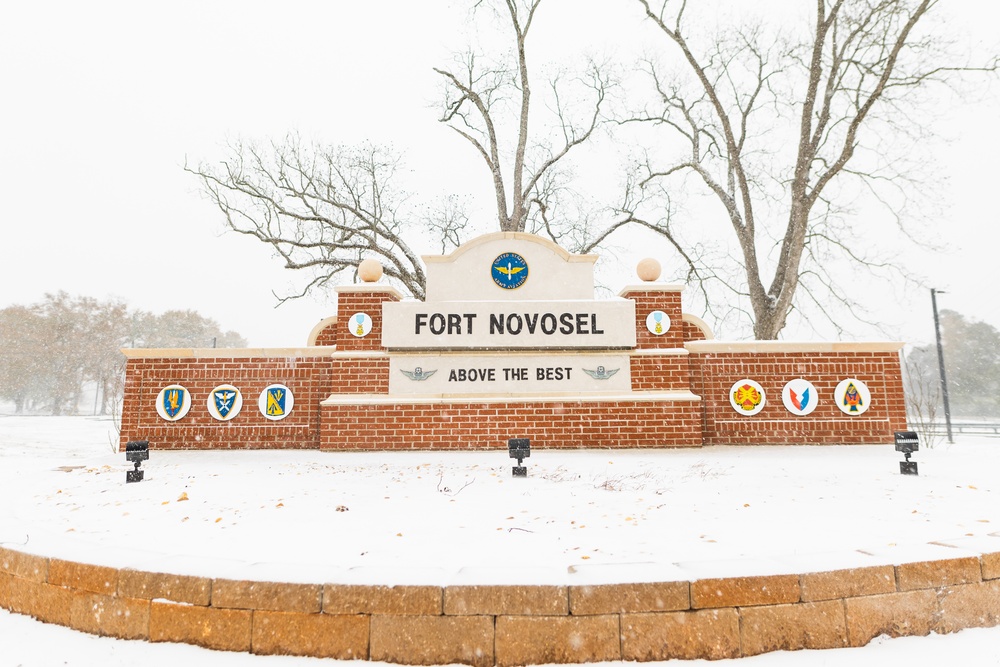 Fort Novosel snowed in