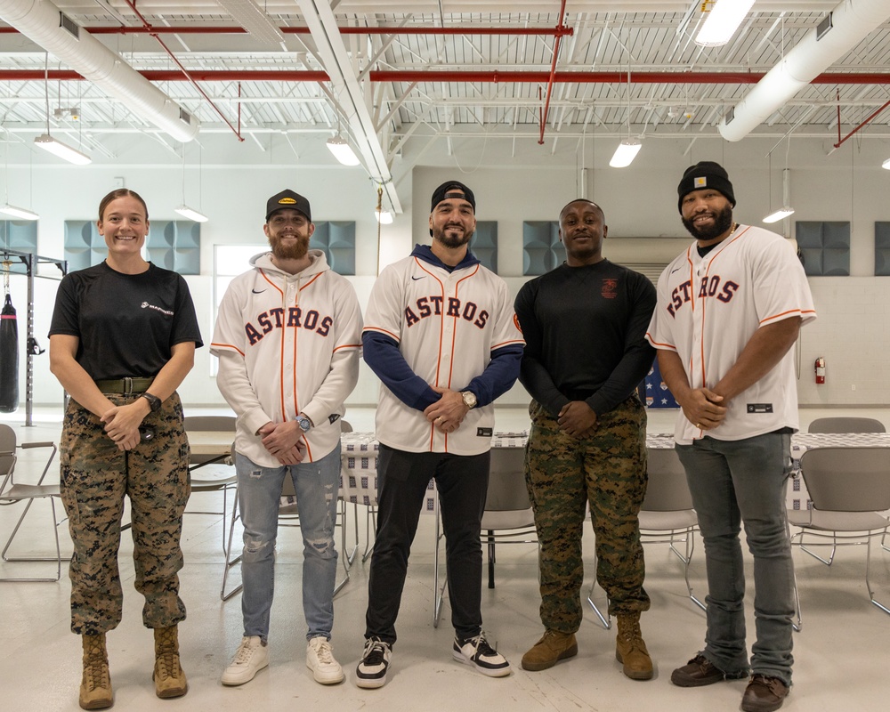 The Houston Astros visit the Armed Forces Reserve Center