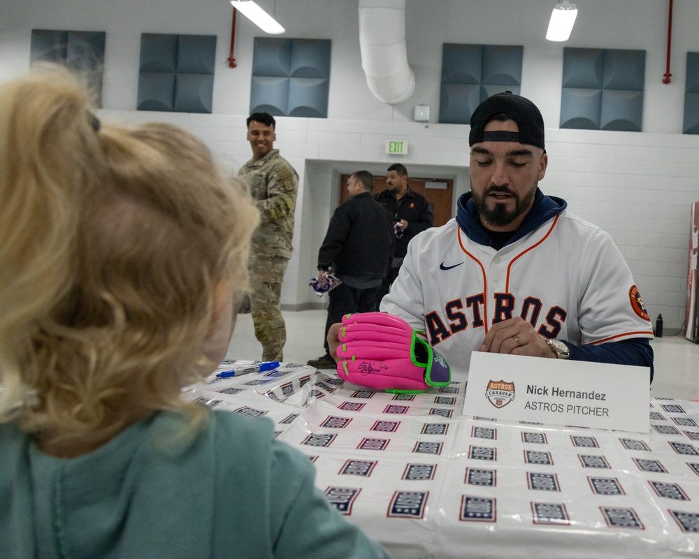 The Houston Astros visit the Armed Forces Reserve Center