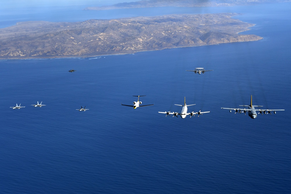 VX-30 and VX-31 Aircraft Fly Over Point Mugu Sea Range