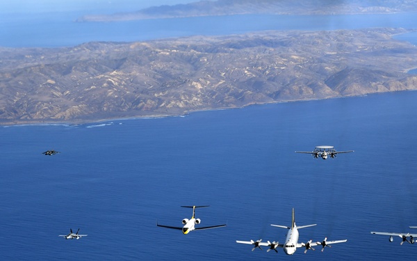 VX-30 and VX-31 Aircraft Fly Over Point Mugu Sea Range