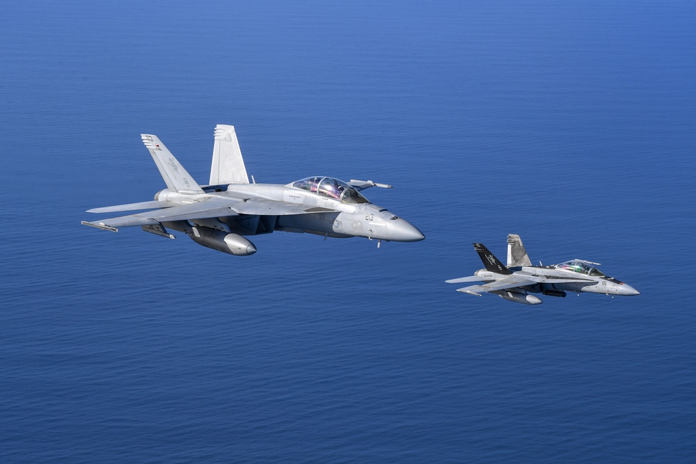 VX-30 and VX-31 Aircraft Fly Over Point Mugu Sea Range