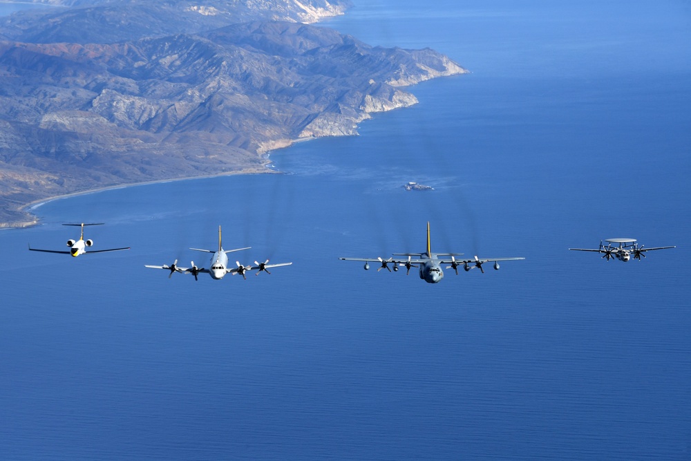 VX-30 and VX-31 Aircraft Fly Over Point Mugu Sea Range