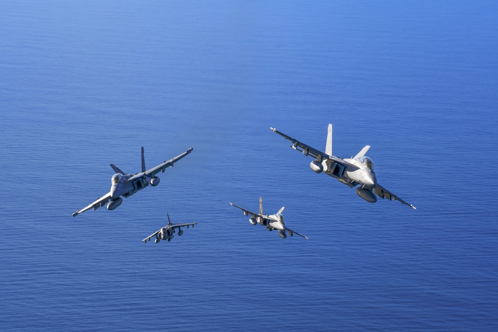 VX-30 and VX-31 Aircraft Fly Over Point Mugu Sea Range