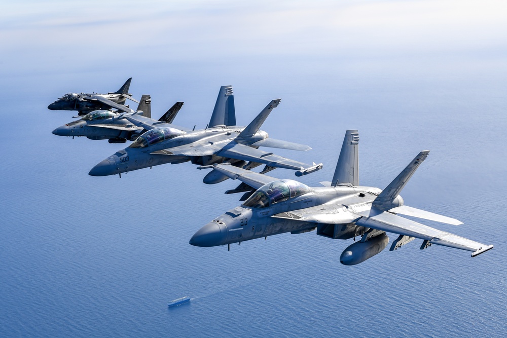 VX-30 and VX-31 Aircraft Fly Over Point Mugu Sea Range