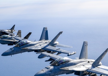 VX-30 and VX-31 Aircraft Fly Over Point Mugu Sea Range