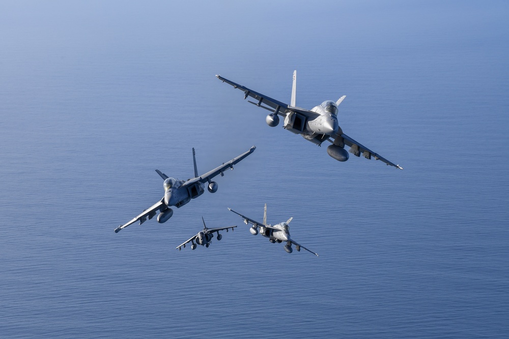 VX-30 and VX-31 Aircraft Fly Over Point Mugu Sea Range