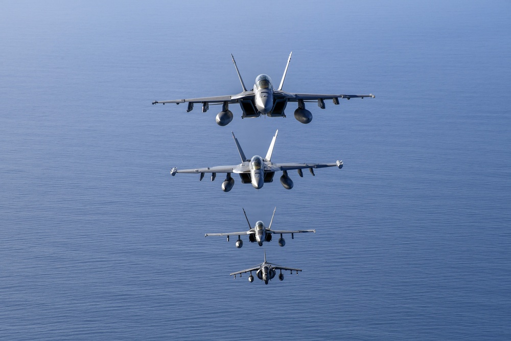 VX-30 and VX-31 Aircraft Fly Over Point Mugu Sea Range