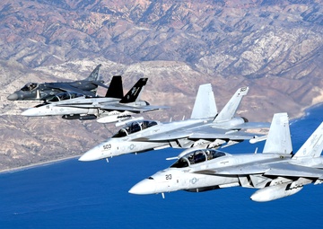 VX-30 and VX-31 Aircraft Fly Over Point Mugu Sea Range