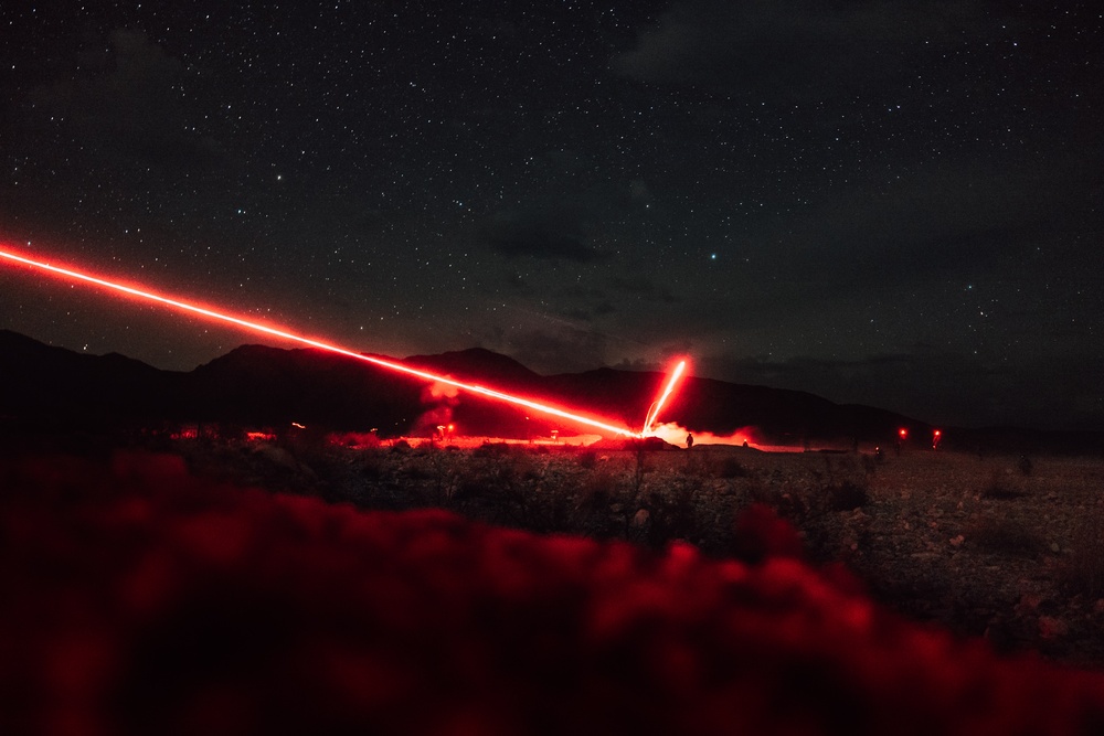 Marines with 2/7 conduct Range 410A at night during ITX 1-25