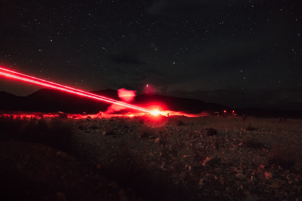 Marines with 2/7 conduct Range 410A at night during ITX 1-25