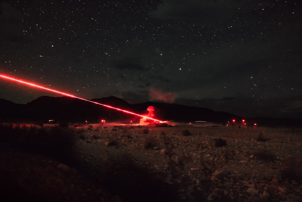 Marines with 2/7 conduct Range 410A at night during ITX 1-25