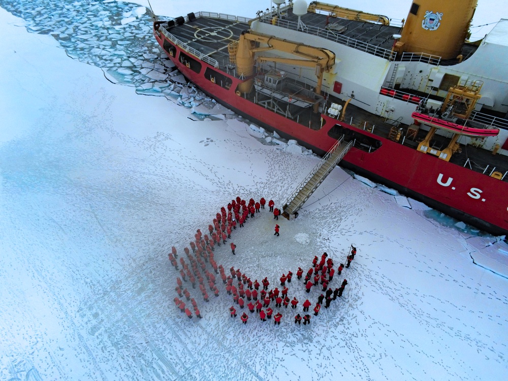 USCGC Polar Star (WAGB 10) holds ice liberty in McMurdo Sound during Operation Deep Freeze