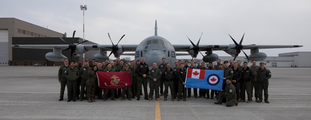 U.S. Marines with VMGR-252 participate in cold-weather training alongside the Royal Canadian Air Force