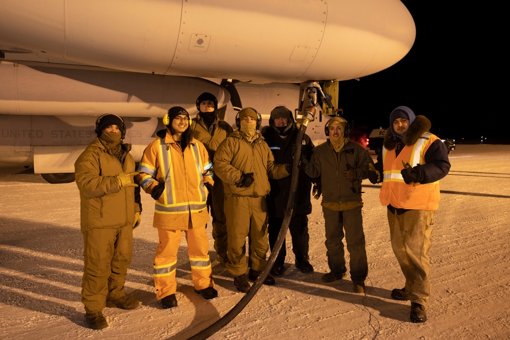 U.S. Marines with VMGR-252 participate in cold-weather training alongside the Royal Canadian Air Force